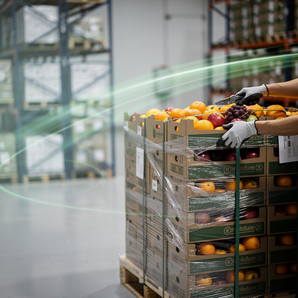 Angie Fruits re-export logistics hub in Singapore with containers and regional trade routes